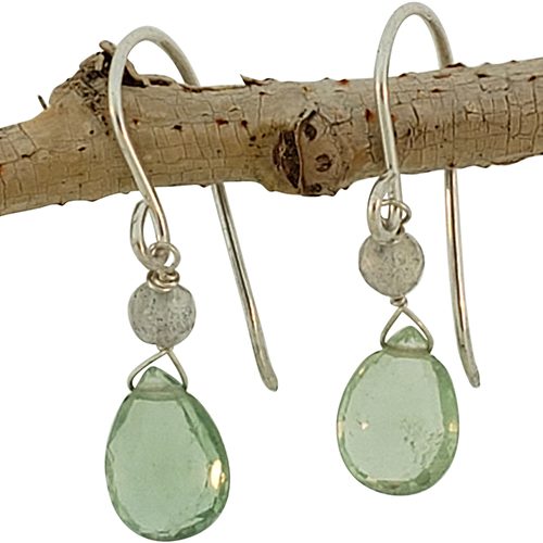 Silver Sparrow Jewelry Peridot Labradorite Briolette Earrings SS8 Borrego Outfitters
