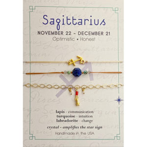 Silver Sparrow Jewelry Sagittarius Zodiac Bracelet Gold ZB9G Borrego Outfitters