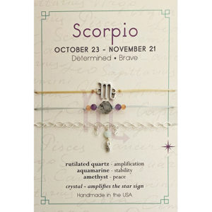 Silver Sparrow Jewelry Scorpio Zodiac Bracelet Silver ZB8S Borrego Outfitters