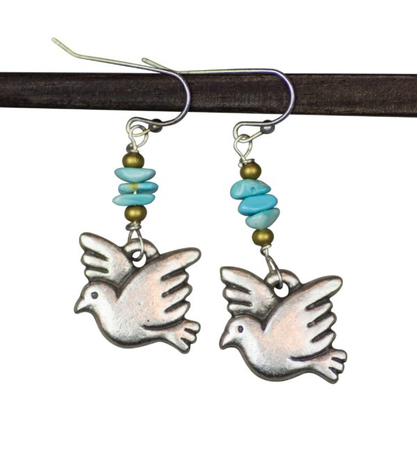 Silver Sparrow Jewelry Silver Bird With Turquoise Earrings C153 CSS Borrego Outfitters